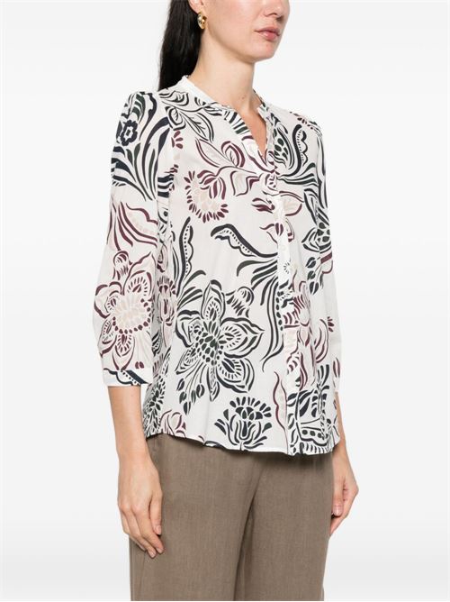 Camicia donna Emme Marella in mussola stampata bianco e fiori EMME Marella | GIURATO001